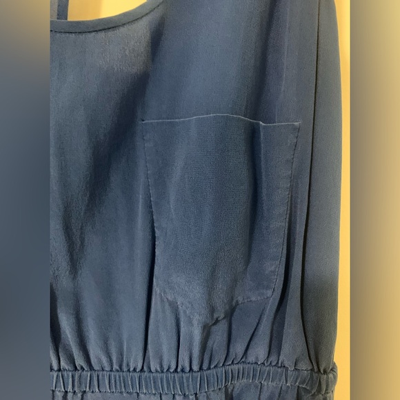 Wilfred Silk Royal Blue Mini Dress with Open Back - Picture 3 of 7